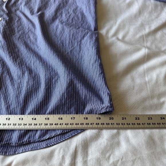 Spier & Mackay‎ Handmade Men's Pinstripe Long Sleeve Button Up Shirt Purple 16.5 - Picture 11 of 13